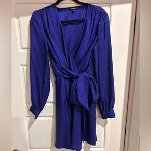 Express Royal Blue Wrap Dress